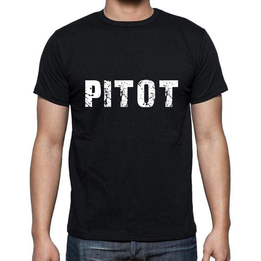 Pitot Mens Short Sleeve Round Neck T-Shirt 5 Letters Black Word 00006 - Casual