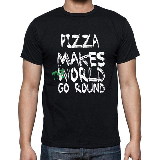 pizza, World Goes Round, <span>Men's</span> <span><span>Short Sleeve</span></span> <span>Round Neck</span> T-shirt 00082 - ULTRABASIC
