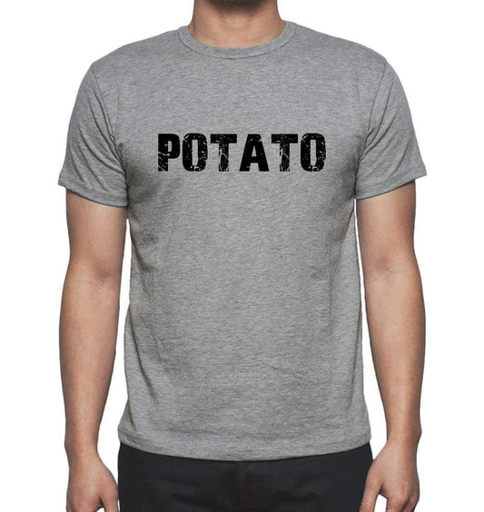 Potato Grey Mens Short Sleeve Round Neck T-Shirt 00018 - Grey / S - Casual