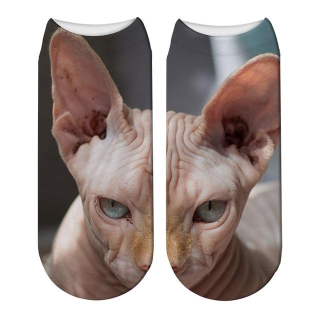 SexeMara New Design 3D Cat Print Women Unisex Christmas Socks Meias Cat Face 3D Printed Female Sock Harajuku Pet Cute Ankle Soc