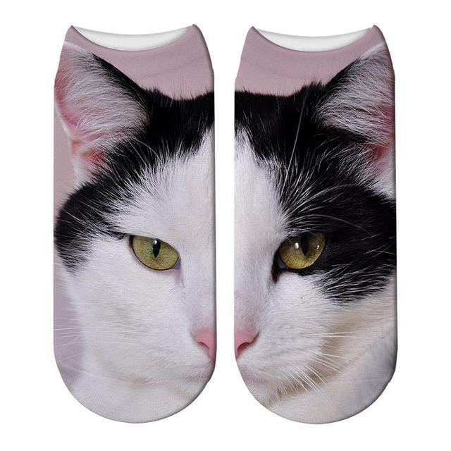 SexeMara New Design 3D Cat Print Women Unisex Christmas Socks Meias Cat Face 3D Printed Female Sock Harajuku Pet Cute Ankle Soc