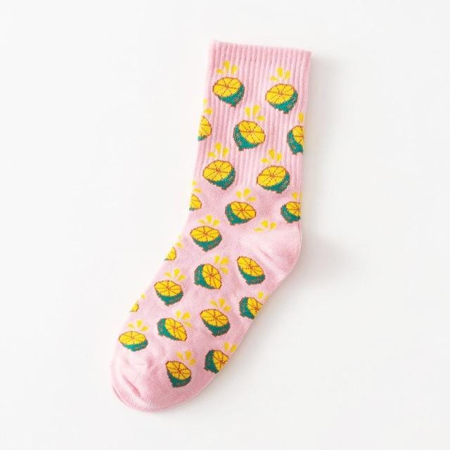 Socks Funny Cartoon Egg Sushi Leaf Avocado Dessert Cute Harajuku Happy Skate Street Hip Hop Vintage Casual Cotton Socks