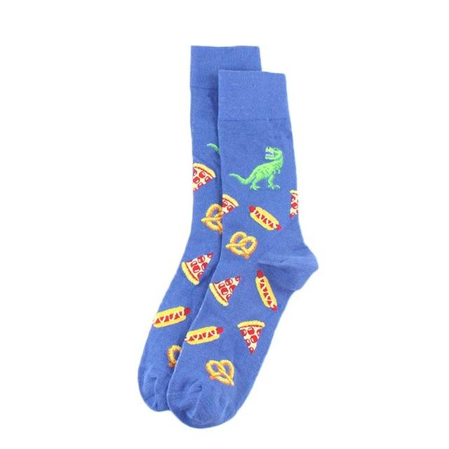 Creative Food Animal Socks Combed Cotton Funny Socks Men Novelty Design Plane Dinosaur Crew Skateboard Socks Calcetines Hombre