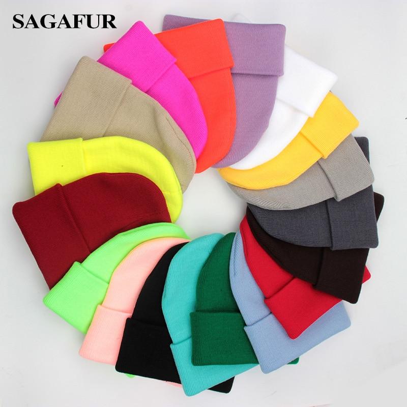 Solid Unisex Beanie Autumn Winter Wool Blends Soft Warm Knitted Cap Men Women SkullCap Hats Gorro Ski Caps 24 Colors Beanies