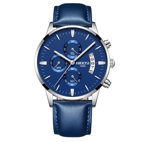 NIBOSI Blue Watch Men Watches Luxury Top Brand Mens Watch Relogio Masculino Navy Blue Military Army Analog Quartz Wrist Watches