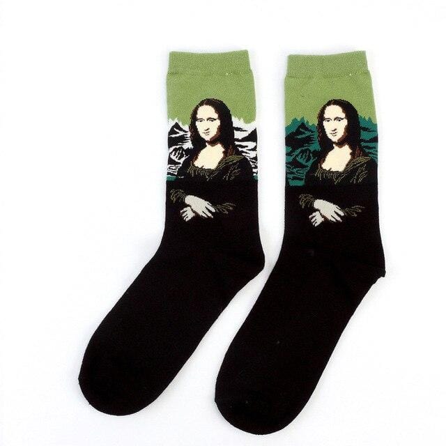 Dropshopping The Starry Night/Mona Lisa/The Scream Van Gogh Modern Oil Paint Cotton Socks Art Abstract Happy Funny Women Socks