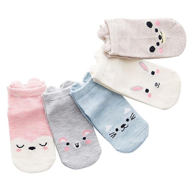 5Pair/lot Soft Cotton Kids Socks Baby Mesh Breathable Cartoon Boys Girls Sock Autumn Winter for Children Gifts Toddler Clothes