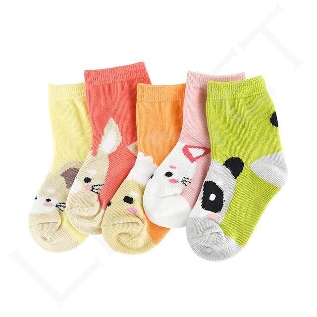 5Pair/lot Soft Cotton Kids Socks Baby Mesh Breathable Cartoon Boys Girls Sock Autumn Winter for Children Gifts Toddler Clothes