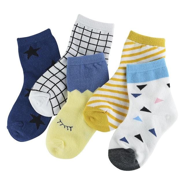 5Pair/lot Soft Cotton Kids Socks Baby Mesh Breathable Cartoon Boys Girls Sock Autumn Winter for Children Gifts Toddler Clothes