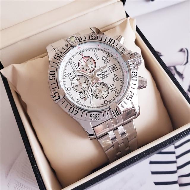 NEW Breitling Luxury Brand Mechanical Wristwatch Mens Watches Quartz Watch with Stainless Steel Strap relojes hombre automatic