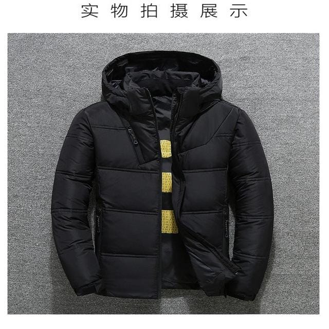 2019 Winter Jacket Mens Quality Thermal Thick Coat Snow Red Black Parka Male Warm Outwear Fashion - White Duck Down Jacket Men