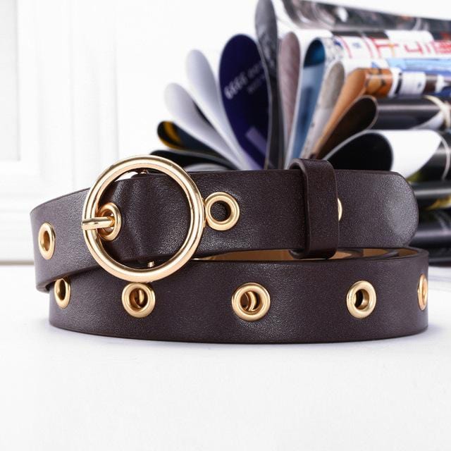 NO.ONEPAUL women belt Genuine Leather New Punk style fashion Pin Buckle jeans Decorative Belt Chain luxury brand belts for women