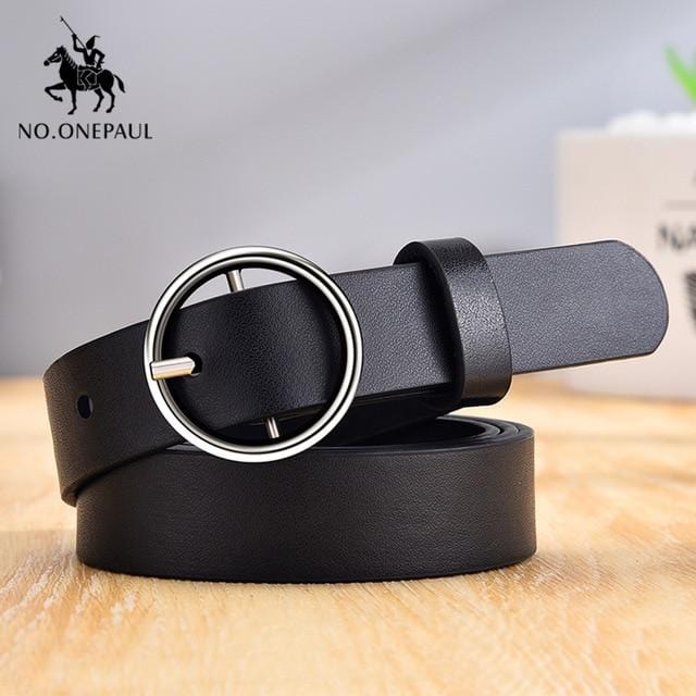 NO.ONEPAUL women belt Genuine Leather New Punk style fashion Pin Buckle jeans Decorative Belt Chain luxury brand belts for women