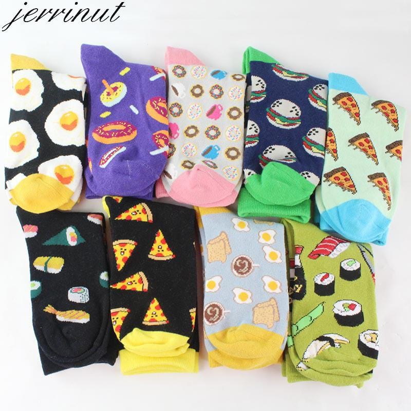 Women Happy Funny Socks With Print Art Cute Warm Winter Socks With Avocado Sushi Food Cotton Fashion Harajuku Unisex Sock 1 Pair