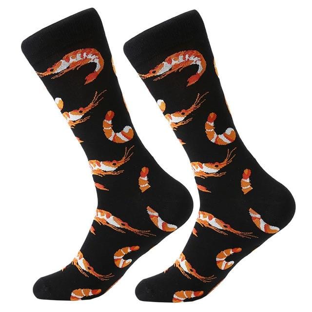 1 pair men socks combed cotton cartoon animal bird shark zebra corn watermelon sea food geometric novelty funny socks