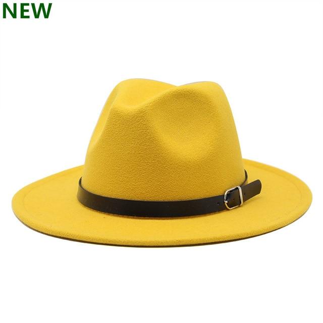 free shipping 2019 new Fashion men fedoras women's fashion jazz hat summer spring black woolen blend cap outdoor casual hat