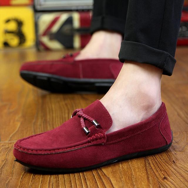 UPUPER Spring Summer NEW Men's Loafers Comfortable Flat Casual Shoes Men Breathable Slip-On Soft Leather Driving Shoes Moccasins