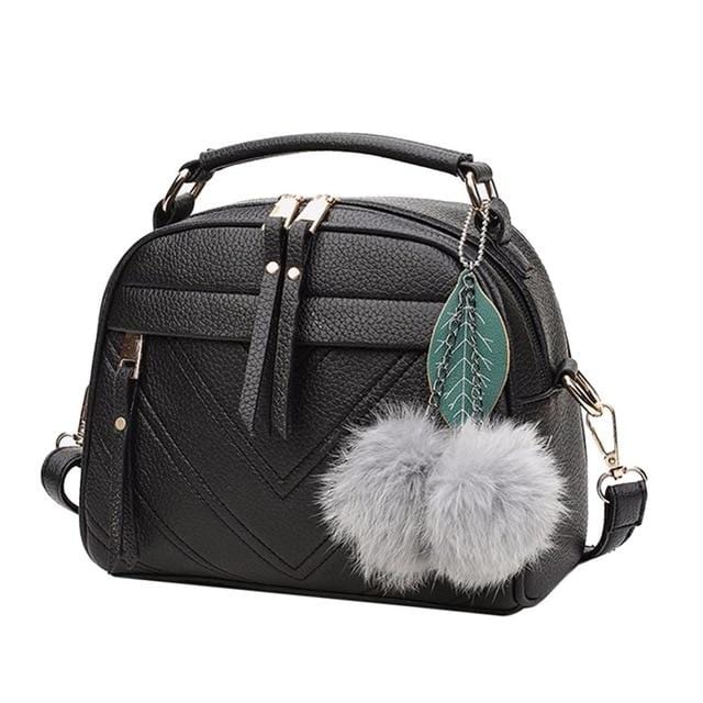 PU Leather Handbag For Women Girl Fashion Tassel Messenger Bags With Ball Bolsa Female Shoulder Bags Ladies Party Crossby Bag