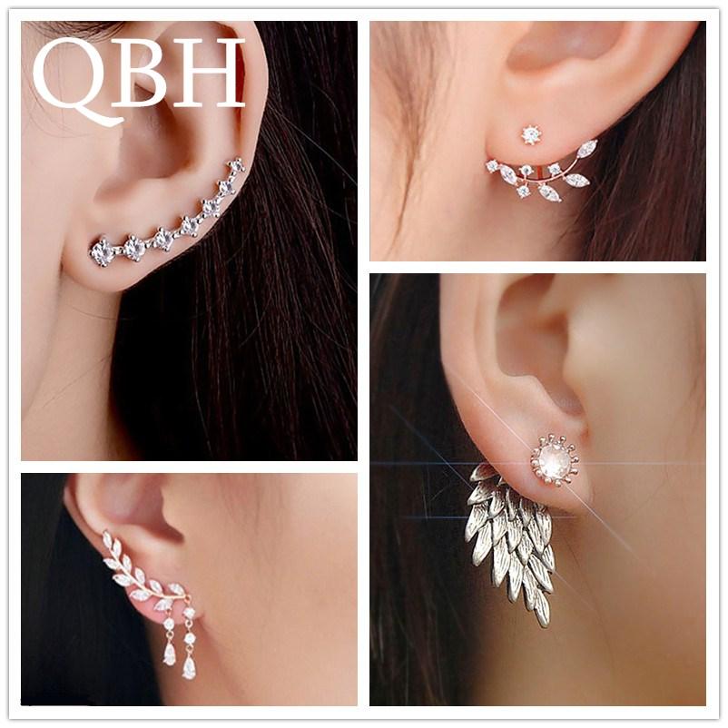 New Fashion Simulated Pearls Pendientes Bijoux Angel Wings Leaf Feather Flowers Stud Earrings For Women Wedding Jewelry Brincos-Earrings-Ultrabasic