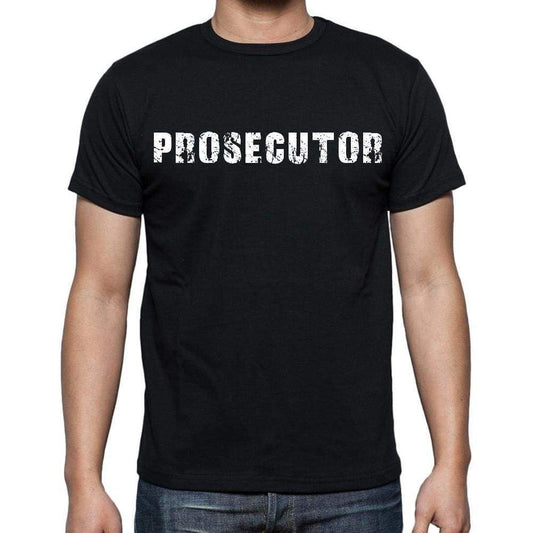 Prosecutor White Letters Mens Short Sleeve Round Neck T-Shirt 00007