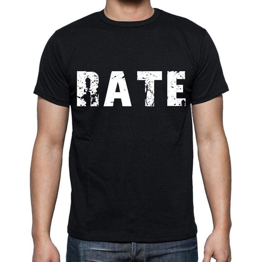 Rate White Letters Mens Short Sleeve Round Neck T-Shirt 00007
