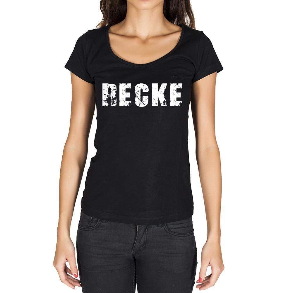 Recke German Cities Black Womens Short Sleeve Round Neck T-Shirt 00002 - Casual