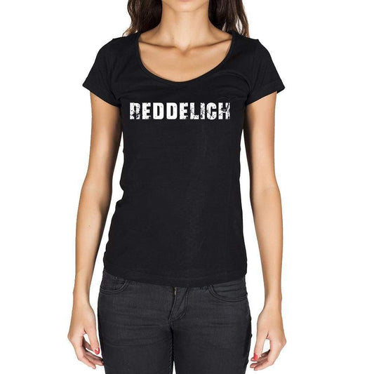 Reddelich German Cities Black Womens Short Sleeve Round Neck T-Shirt 00002 - Casual