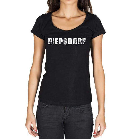 Riepsdorf German Cities Black Womens Short Sleeve Round Neck T-Shirt 00002 - Casual