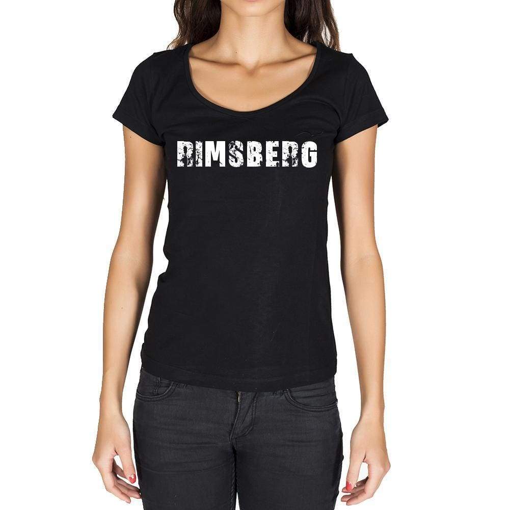 Rimsberg German Cities Black Womens Short Sleeve Round Neck T-Shirt 00002 - Casual