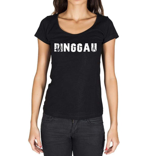 Ringgau German Cities Black Womens Short Sleeve Round Neck T-Shirt 00002 - Casual