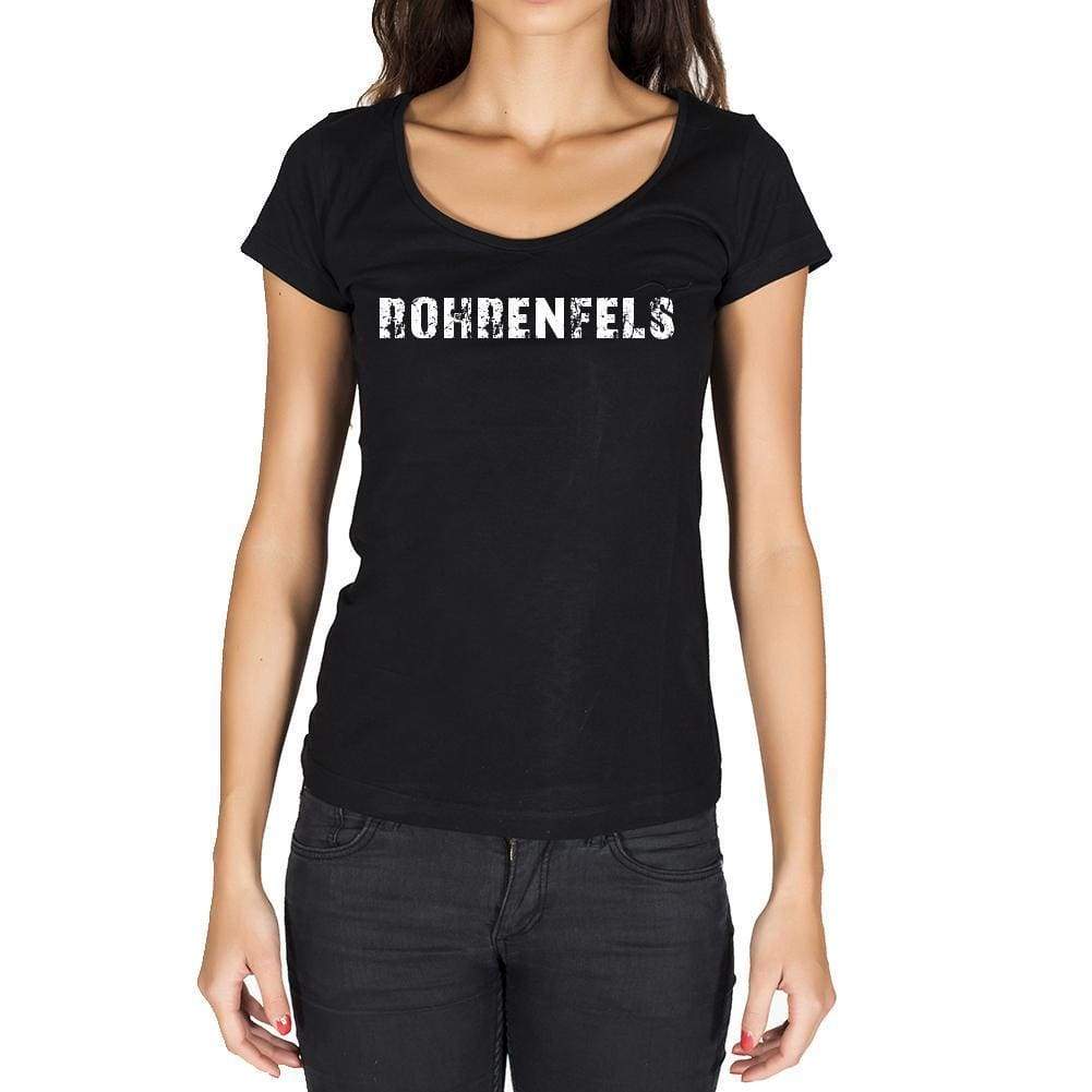 Rohrenfels German Cities Black Womens Short Sleeve Round Neck T-Shirt 00002 - Casual