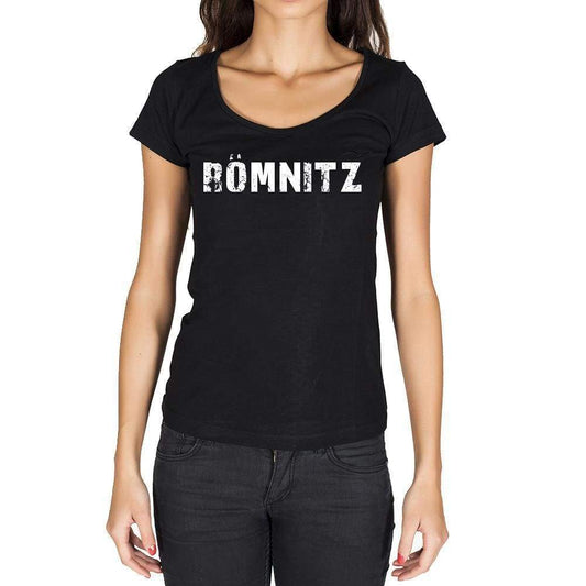 Römnitz German Cities Black Womens Short Sleeve Round Neck T-Shirt 00002 - Casual