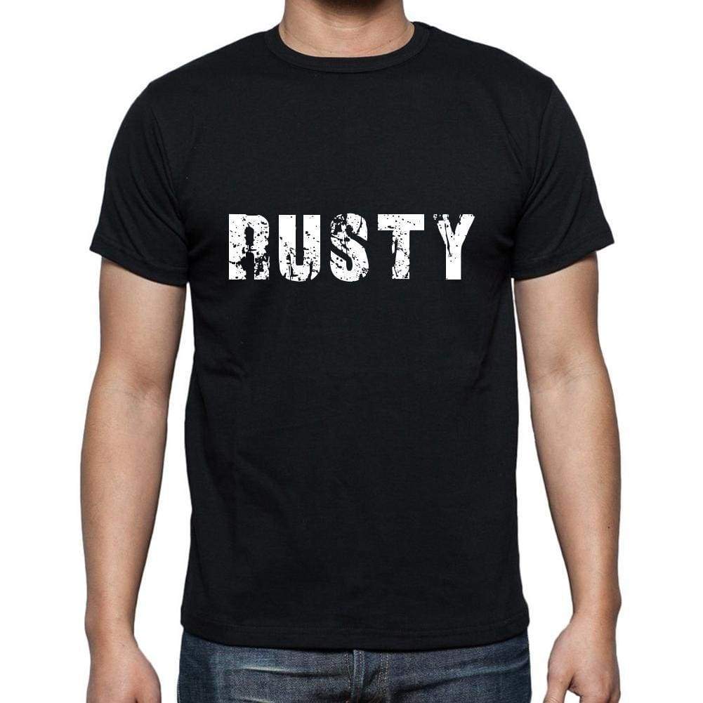 Rusty Mens Short Sleeve Round Neck T-Shirt 5 Letters Black Word 00006 - Casual