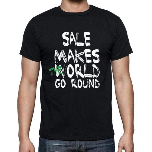 Sale World Goes Arround Mens Short Sleeve Round Neck T-Shirt 00082 - Black / S - Casual
