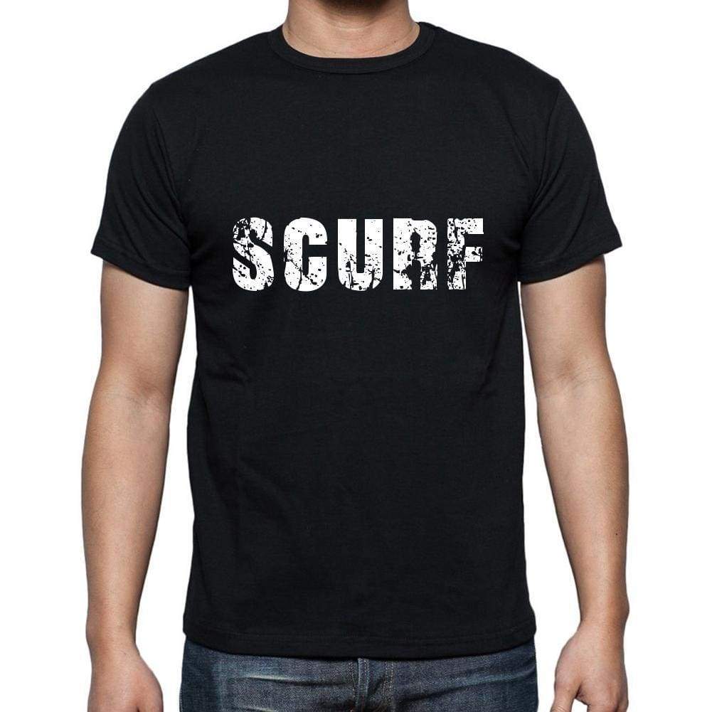 Scurf Mens Short Sleeve Round Neck T-Shirt 5 Letters Black Word 00006 - Casual