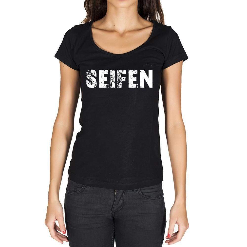 Seifen German Cities Black Womens Short Sleeve Round Neck T-Shirt 00002 - Casual