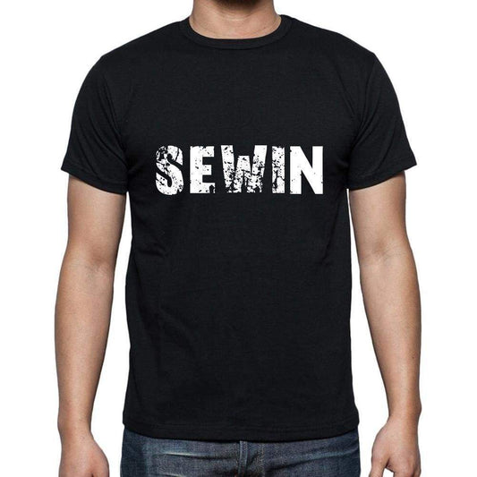 Sewin Mens Short Sleeve Round Neck T-Shirt 5 Letters Black Word 00006 - Casual