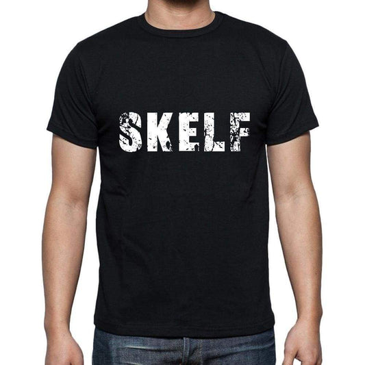 Skelf Mens Short Sleeve Round Neck T-Shirt 5 Letters Black Word 00006 - Casual