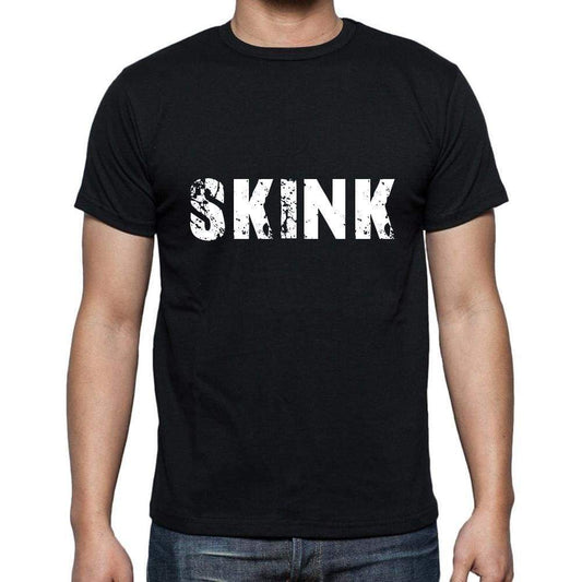 Skink Mens Short Sleeve Round Neck T-Shirt 5 Letters Black Word 00006 - Casual