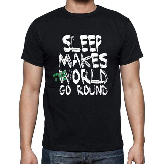 Sleep World Goes Arround Mens Short Sleeve Round Neck T-Shirt 00082 - Black / S - Casual
