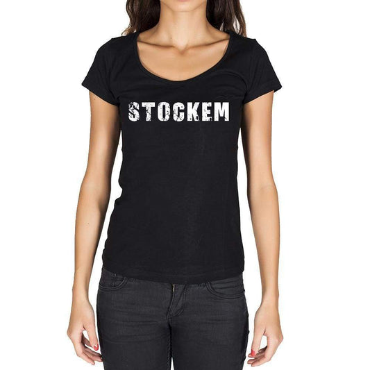 Stockem German Cities Black Womens Short Sleeve Round Neck T-Shirt 00002 - Casual
