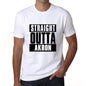 Straight Outta Akron Mens Short Sleeve Round Neck T-Shirt 00027 - White / S - Casual