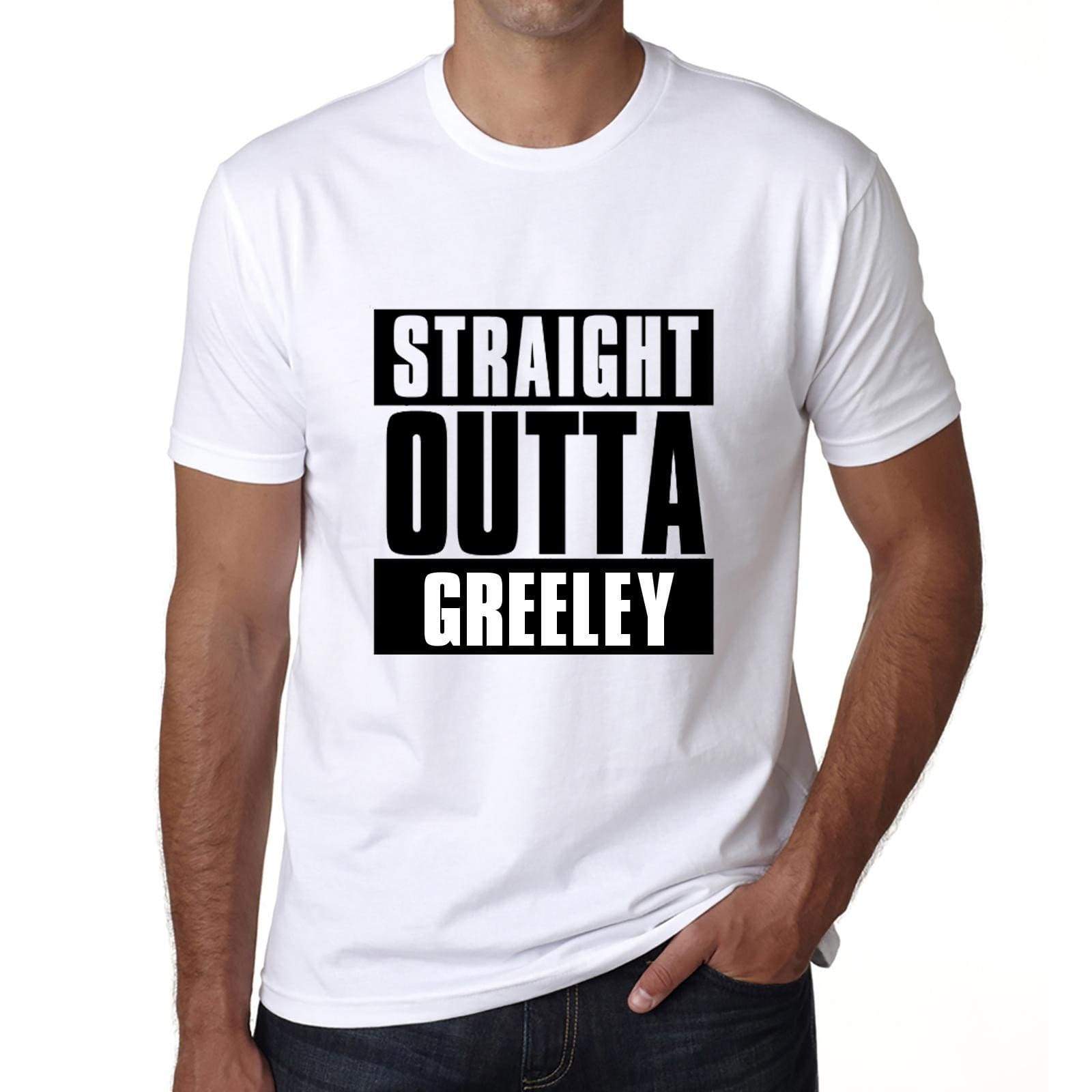 Straight Outta Greeley Mens Short Sleeve Round Neck T-Shirt 00027 - White / S - Casual