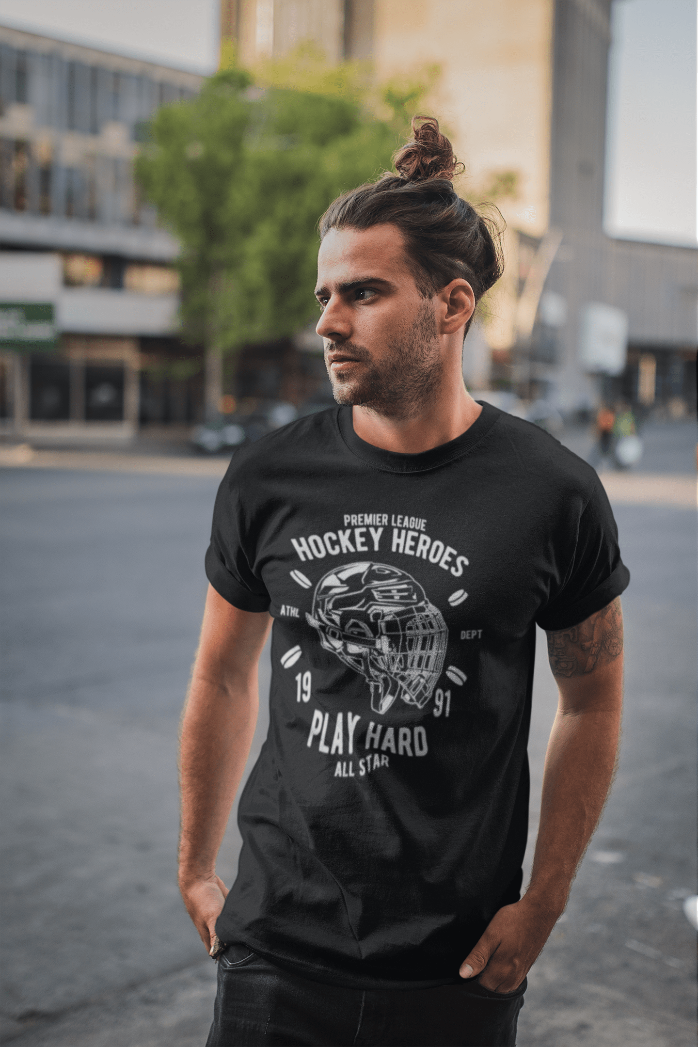 ULTRABASIC Men's T-Shirt Hockey Heroes Since 1991 - Play Hard All Star Tee Shirt