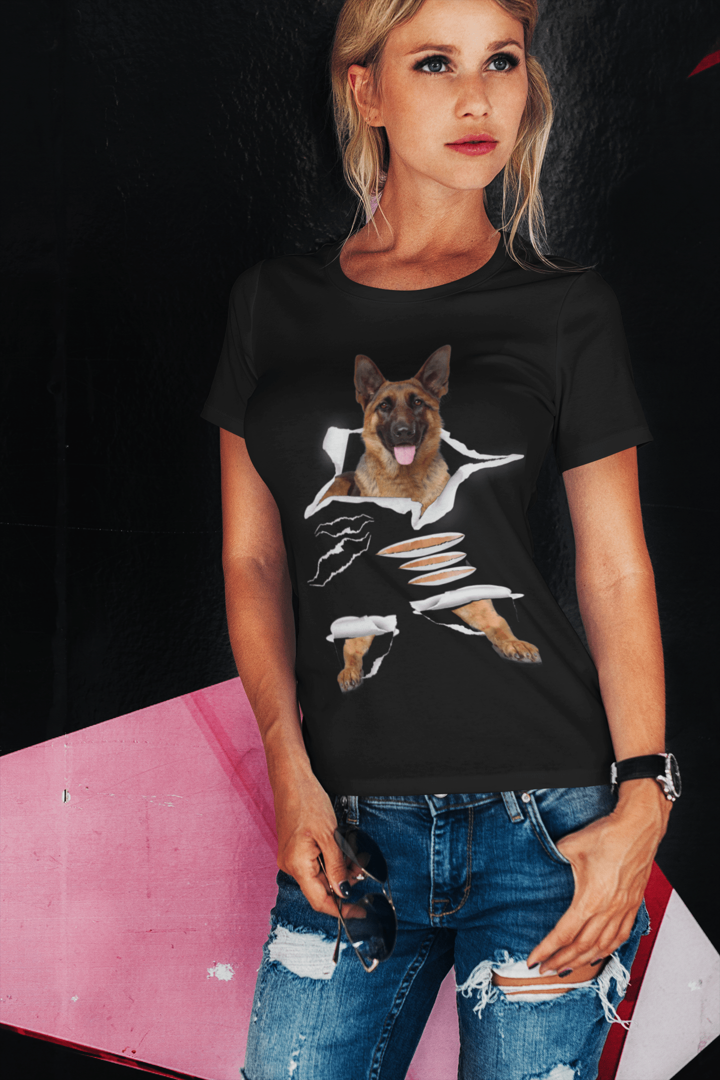 ULTRABASIC Women's Organic T-Shirt - German Shepherd - Cute Funny Dog Shirt