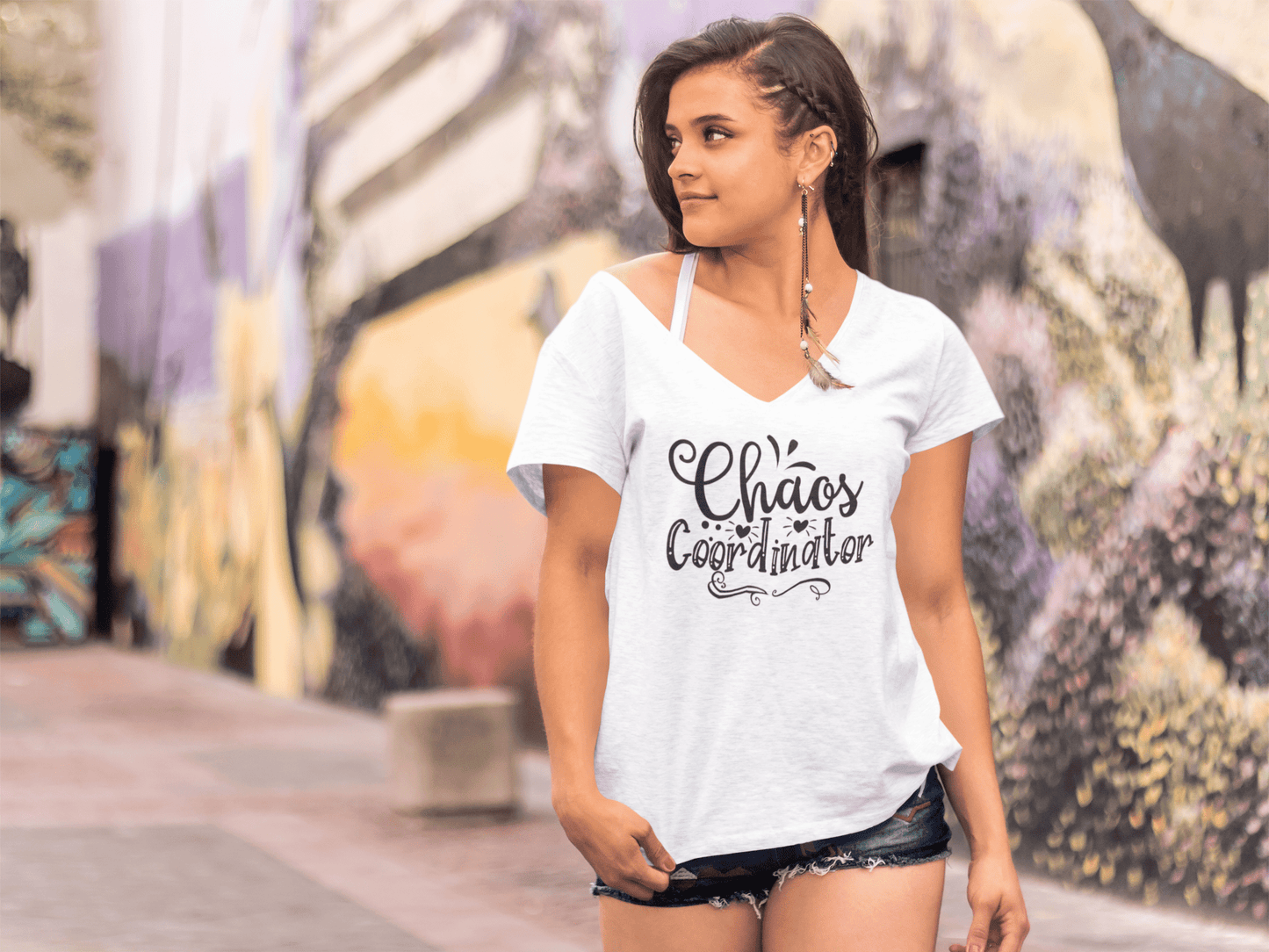 ULTRABASIC Women's T-Shirt Chaos Coordinator - Short Sleeve Tee Shirt Tops