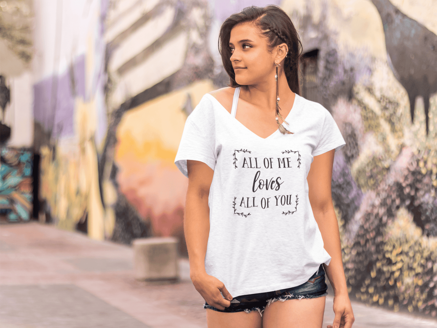 ULTRABASIC Women's T-Shirt All of Me Loves All of You - Short Sleeve Tee Shirt Tops