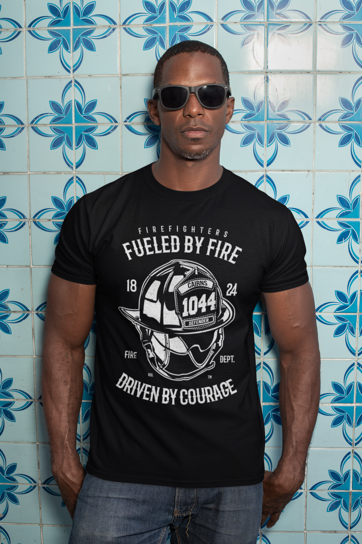 ULTRABASIC Men's T-Shirt Fire Fighters Fueled By Fire - Driven by Courage Tee Shirt