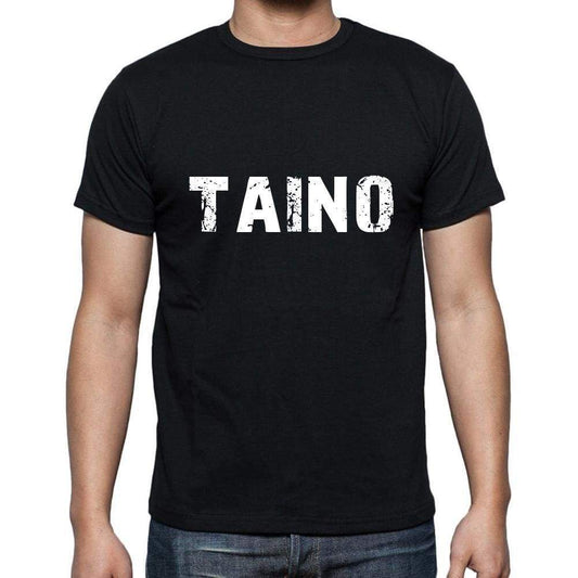 Taino Mens Short Sleeve Round Neck T-Shirt 5 Letters Black Word 00006 - Casual