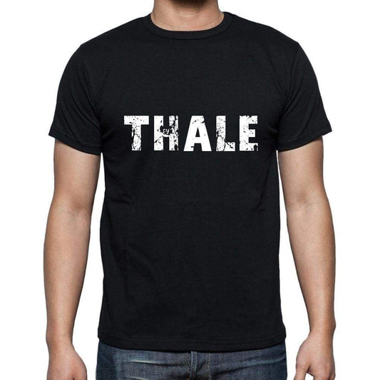 Thale Mens Short Sleeve Round Neck T-Shirt 5 Letters Black Word 00006 - Casual